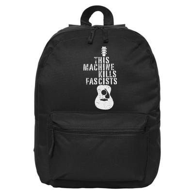 Guitar This Machines Kills Fascists Funny Music Lover 16 in Basic Backpack