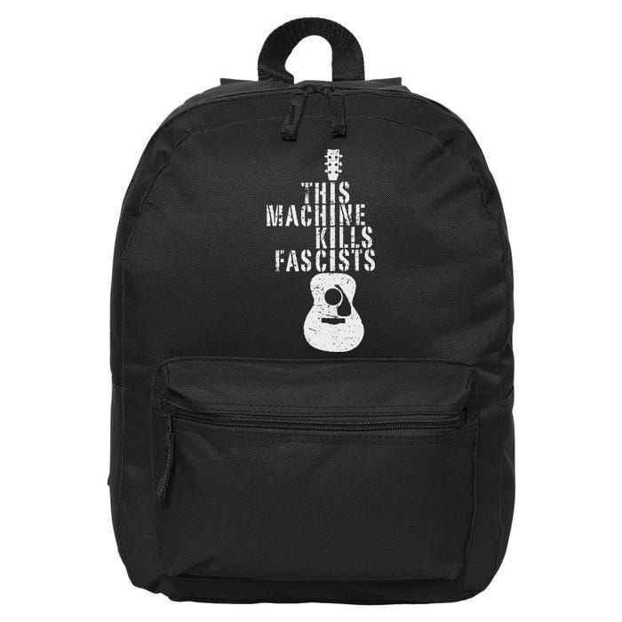Guitar This Machines Kills Fascists Funny Music Lover 16 in Basic Backpack