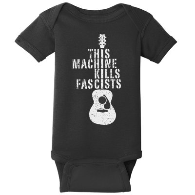 Guitar This Machines Kills Fascists Funny Music Lover Baby Bodysuit