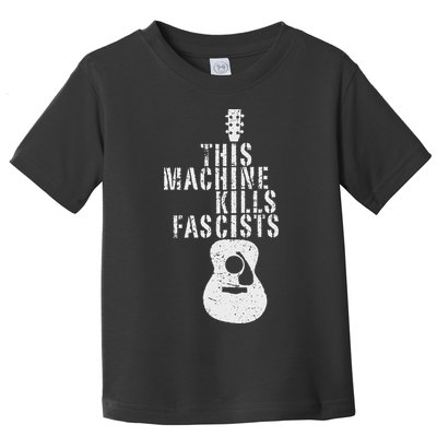 Guitar This Machines Kills Fascists Funny Music Lover Toddler T-Shirt