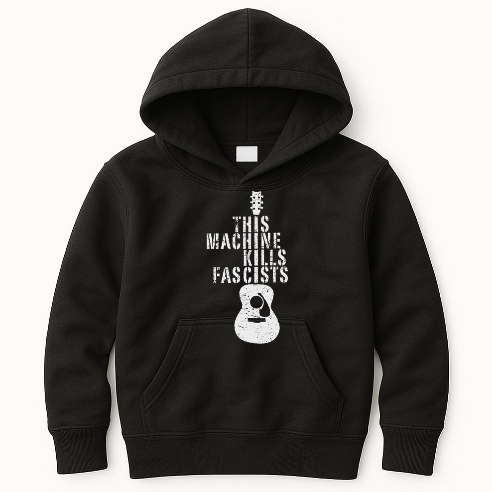 Guitar This Machines Kills Fascists Funny Music Lover Kids Hoodie