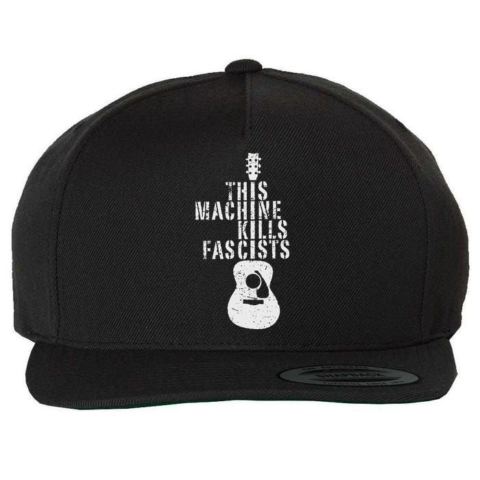 Guitar This Machines Kills Fascists Funny Music Lover Wool Snapback Cap