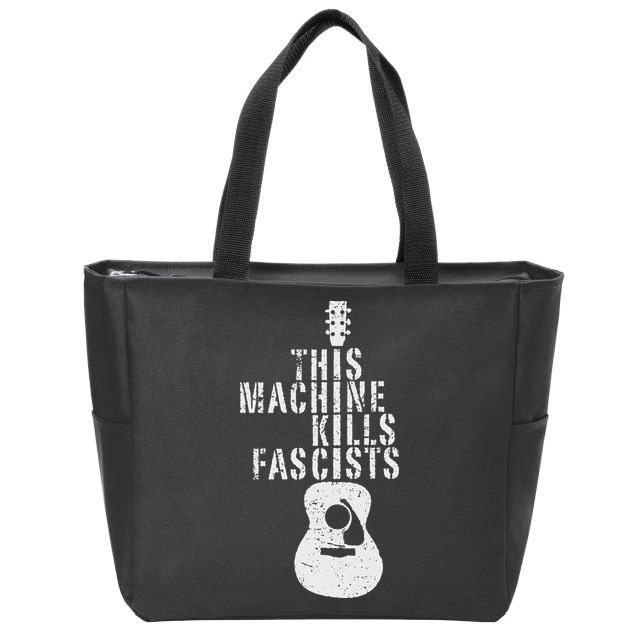 Guitar This Machines Kills Fascists Funny Music Lover Zip Tote Bag