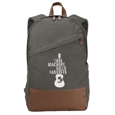 Guitar This Machines Kills Fascists Funny Music Lover Cotton Canvas Backpack
