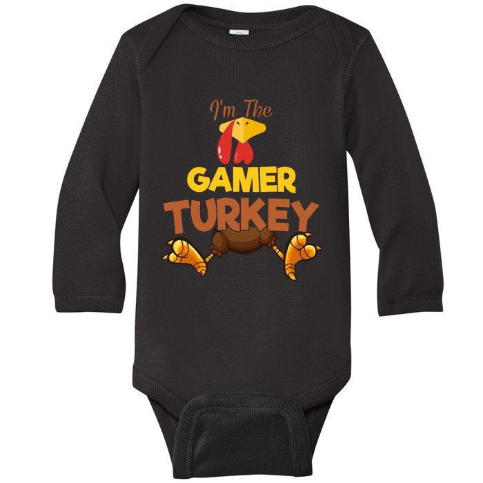 Gamer Turkey Matching Family Group Thanksgiving Gifts  Baby Long Sleeve Bodysuit