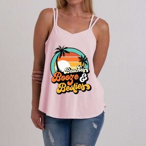 Girl Trip Matching Beaches Booze Besties Best Friends Women's Strappy Tank