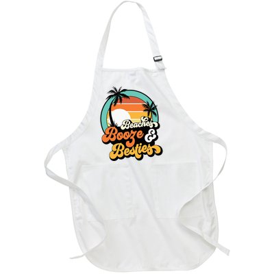 Girl Trip Matching Beaches Booze Besties Best Friends Full-Length Apron With Pockets