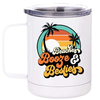 Girl Trip Matching Beaches Booze Besties Best Friends 12 oz Stainless Steel Tumbler Cup