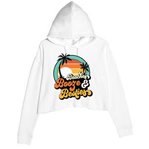 Girl Trip Matching Beaches Booze Besties Best Friends Crop Fleece Hoodie