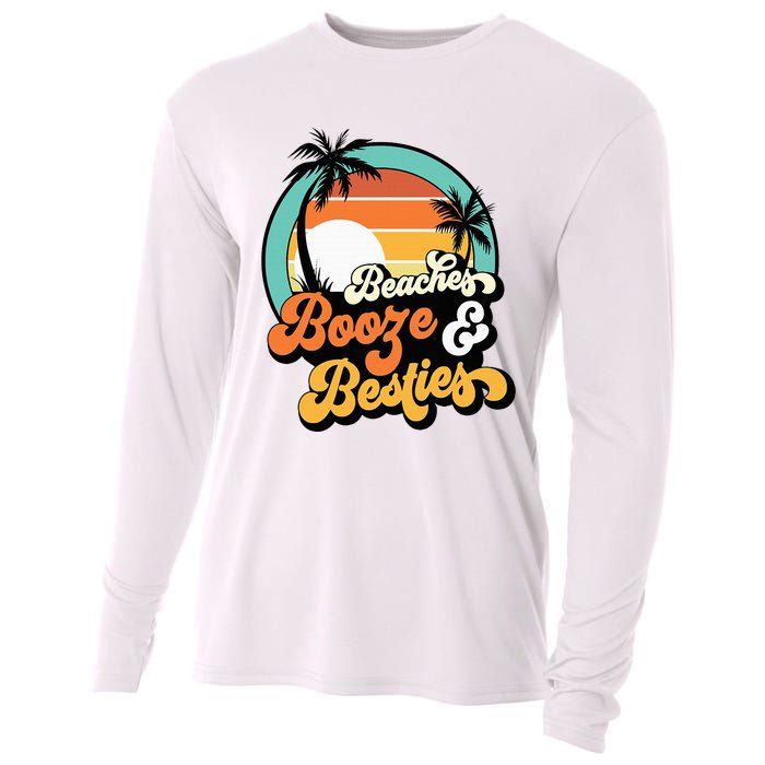 Girl Trip Matching Beaches Booze Besties Best Friends Cooling Performance Long Sleeve Crew