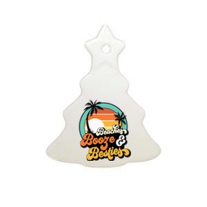 Girl Trip Matching Beaches Booze Besties Best Friends Ceramic Tree Ornament