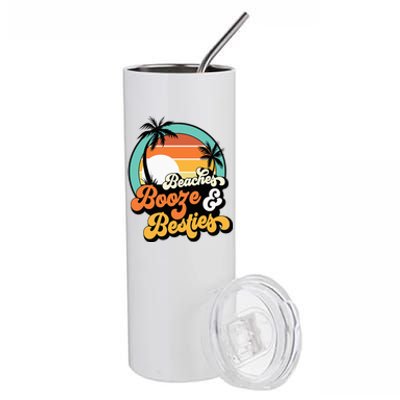 Girl Trip Matching Beaches Booze Besties Best Friends Stainless Steel Tumbler