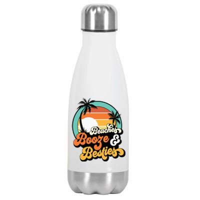 Girl Trip Matching Beaches Booze Besties Best Friends Stainless Steel Insulated Water Bottle