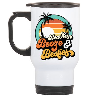 Girl Trip Matching Beaches Booze Besties Best Friends Stainless Steel Travel Mug