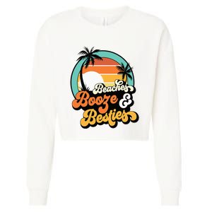 Girl Trip Matching Beaches Booze Besties Best Friends Cropped Pullover Crew