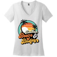 Girl Trip Matching Beaches Booze Besties Best Friends Women's V-Neck T-Shirt