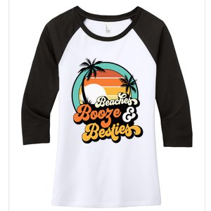 Girl Trip Matching Beaches Booze Besties Best Friends Women's Tri-Blend 3/4-Sleeve Raglan Shirt