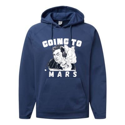 Going To Mars Occupy Mars Elon Marsexploration Performance Fleece Hoodie