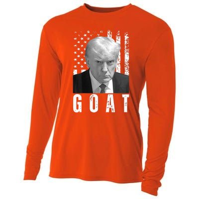 GOAT Trump Mugshot Legend Donald Trump 2024 Cooling Performance Long Sleeve Crew