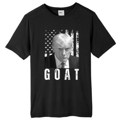 GOAT Trump Mugshot Legend Donald Trump 2024 Tall Fusion ChromaSoft Performance T-Shirt