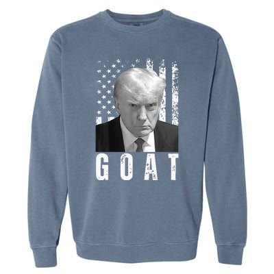 GOAT Trump Mugshot Legend Donald Trump 2024 Garment-Dyed Sweatshirt