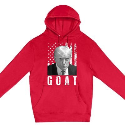 GOAT Trump Mugshot Legend Donald Trump 2024 Premium Pullover Hoodie