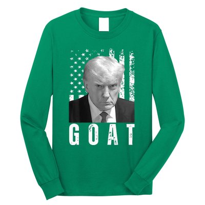 GOAT Trump Mugshot Legend Donald Trump 2024 Long Sleeve Shirt