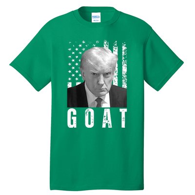 GOAT Trump Mugshot Legend Donald Trump 2024 Tall T-Shirt