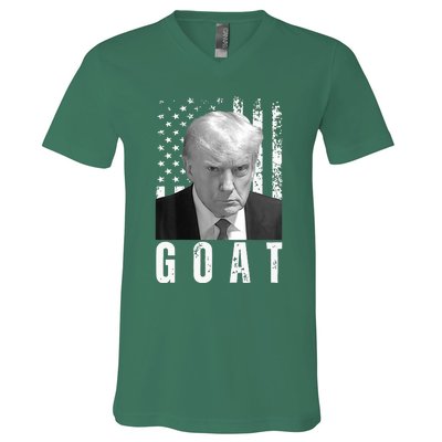 GOAT Trump Mugshot Legend Donald Trump 2024 V-Neck T-Shirt