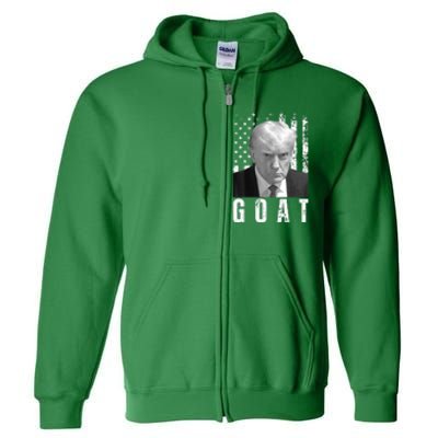 GOAT Trump Mugshot Legend Donald Trump 2024 Full Zip Hoodie