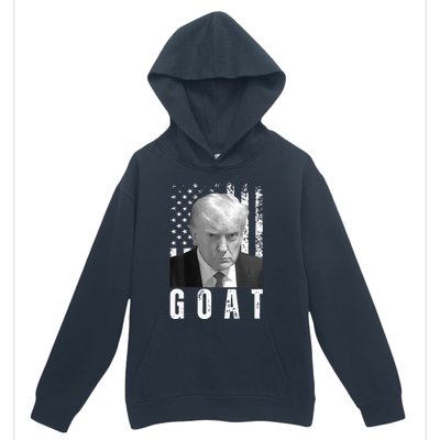 GOAT Trump Mugshot Legend Donald Trump 2024 Urban Pullover Hoodie