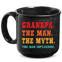 Grandpa The Man The Myth The Bad Influence 15oz Campfire Ceramic Mug