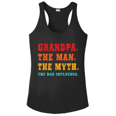 Grandpa The Man The Myth The Bad Influence Ladies PosiCharge Competitor Racerback Tank