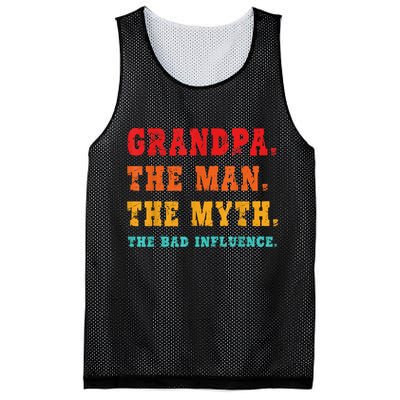 Grandpa The Man The Myth The Bad Influence Mesh Reversible Basketball Jersey Tank