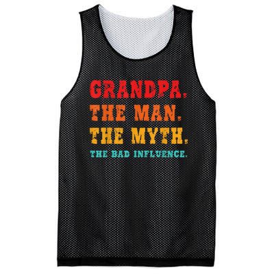 Grandpa The Man The Myth The Bad Influence Mesh Reversible Basketball Jersey Tank