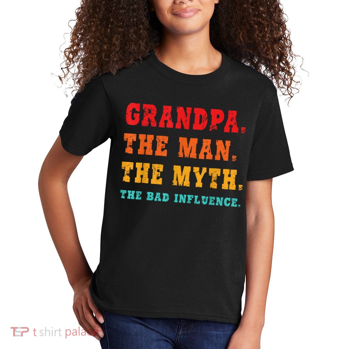 Grandpa The Man The Myth The Bad Influence Kids T-Shirt