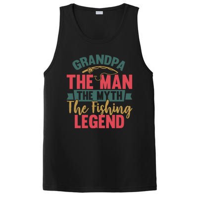 Grandpa The Man The Myth The Fishing Legend Father Day Gift PosiCharge Competitor Tank