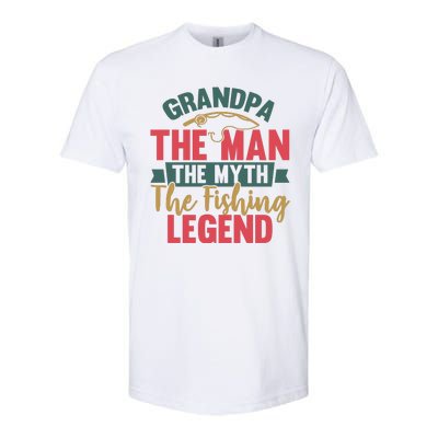 Grandpa The Man The Myth The Fishing Legend Father Day Gift Softstyle CVC T-Shirt