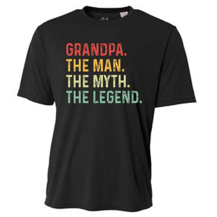 Grandpa The Man The Myth The Legend Fathers Day Gift Grandpa Cooling Performance Crew T-Shirt