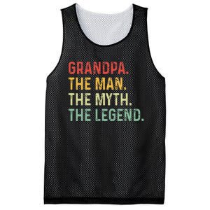 Grandpa The Man The Myth The Legend Fathers Day Gift Grandpa Mesh Reversible Basketball Jersey Tank