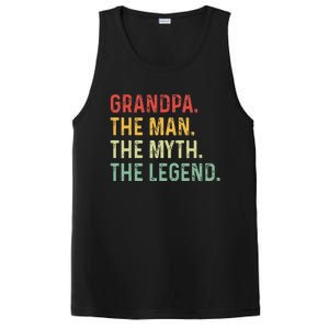 Grandpa The Man The Myth The Legend Fathers Day Gift Grandpa PosiCharge Competitor Tank