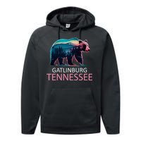 Gatlinburg Tennessee Mountains Bear Usa Hiking Souvenir Tn Performance Fleece Hoodie