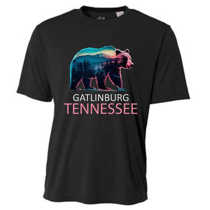 Gatlinburg Tennessee Mountains Bear Usa Hiking Souvenir Tn Cooling Performance Crew T-Shirt