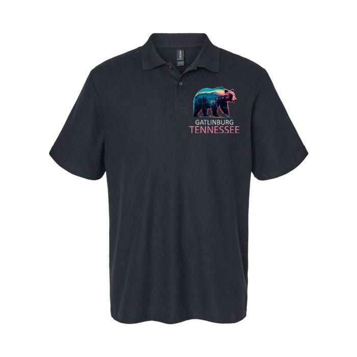 Gatlinburg Tennessee Mountains Bear Usa Hiking Souvenir Tn Softstyle Adult Sport Polo