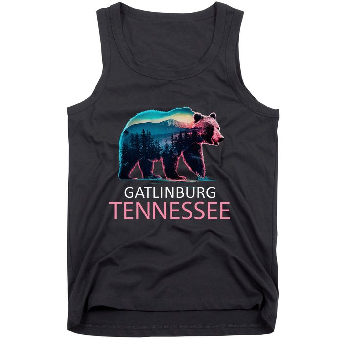 Gatlinburg Tennessee Mountains Bear Usa Hiking Souvenir Tn Tank Top