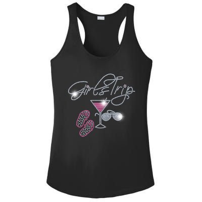 Girls Trip Martini Flip Flops Rhinestone Bling Mom Birthday Cool Gift Ladies PosiCharge Competitor Racerback Tank