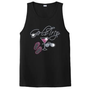 Girls Trip Martini Flip Flops Rhinestone Bling Mom Birthday Cool Gift PosiCharge Competitor Tank