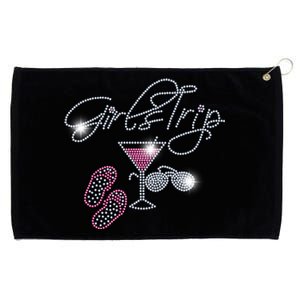 Girls Trip Martini Flip Flops Rhinestone Bling Mom Birthday Cool Gift Grommeted Golf Towel