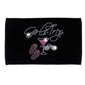 Girls Trip Martini Flip Flops Rhinestone Bling Mom Birthday Cool Gift Microfiber Hand Towel