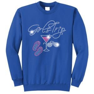 Girls Trip Martini Flip Flops Rhinestone Bling Mom Birthday Cool Gift Sweatshirt